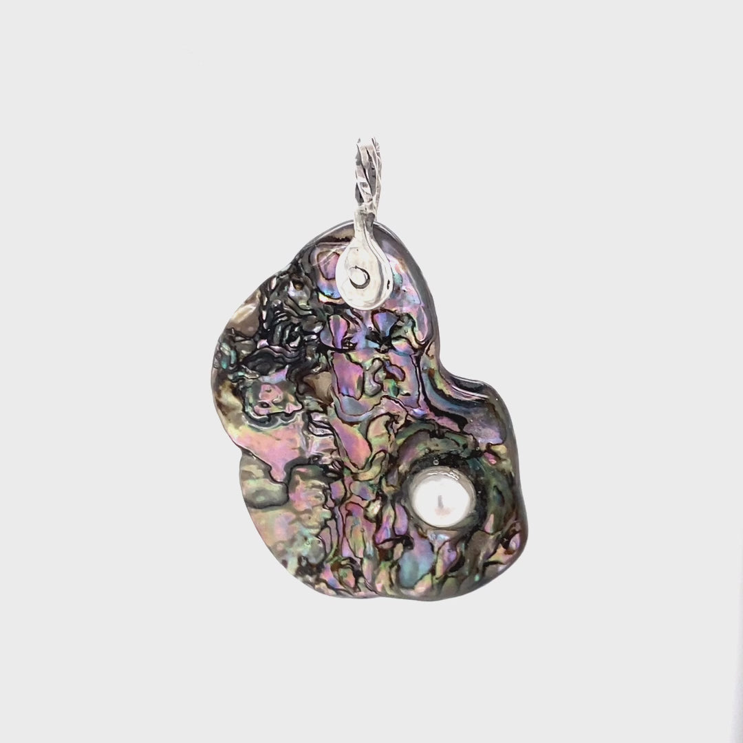 Abalone Shell Pendant ("Abalone White Pearl") (K), movie - Barb Murrin Jewelry