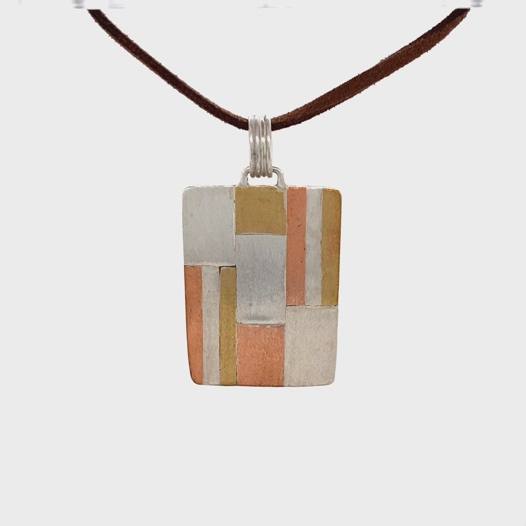 Tri-metal Ribbon Pendant (Argentium Silver, Copper, Brass) - Video - Barb Murrin Jewelry