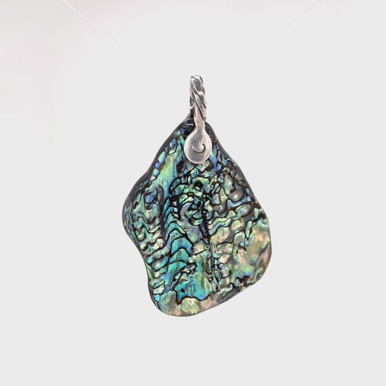 Abalone Shell Pendant ("Green Shimmer Abalone") (P), movie - Barb Murrin Jewelry