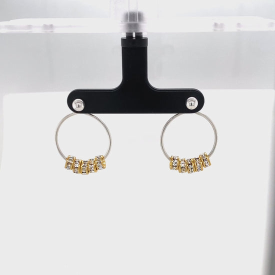 Argentium Silver Hoops with Gold-plated Crystal Rondelles (3-way small), video - Barb Murrin Jewelry