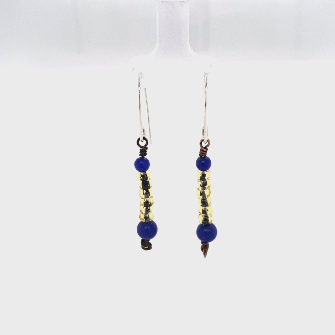 Lapis Lazuli and Bead Necklace and Earrings, earrings, video - Barb Murrin Jewelry