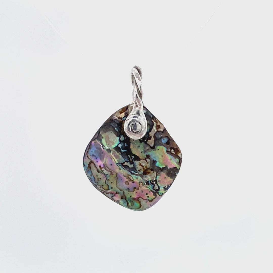 Pendant ("Delicate Square Abalone") (T), movie  - Barb Murrin Jewelry