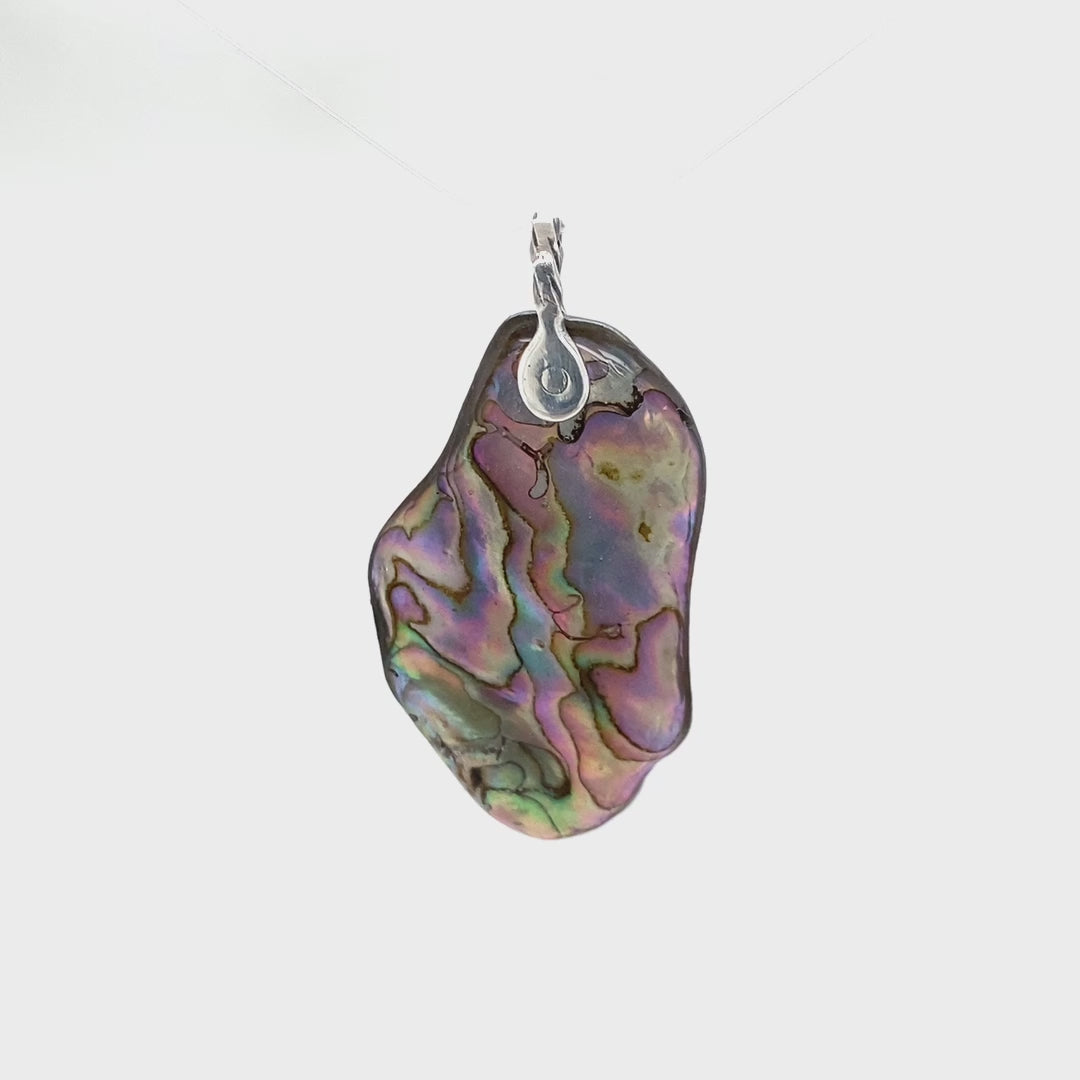 Abalone Shell Pendant ("Abalone Subtle Brilliance") (M), movie - Barb Murrin Jewelry