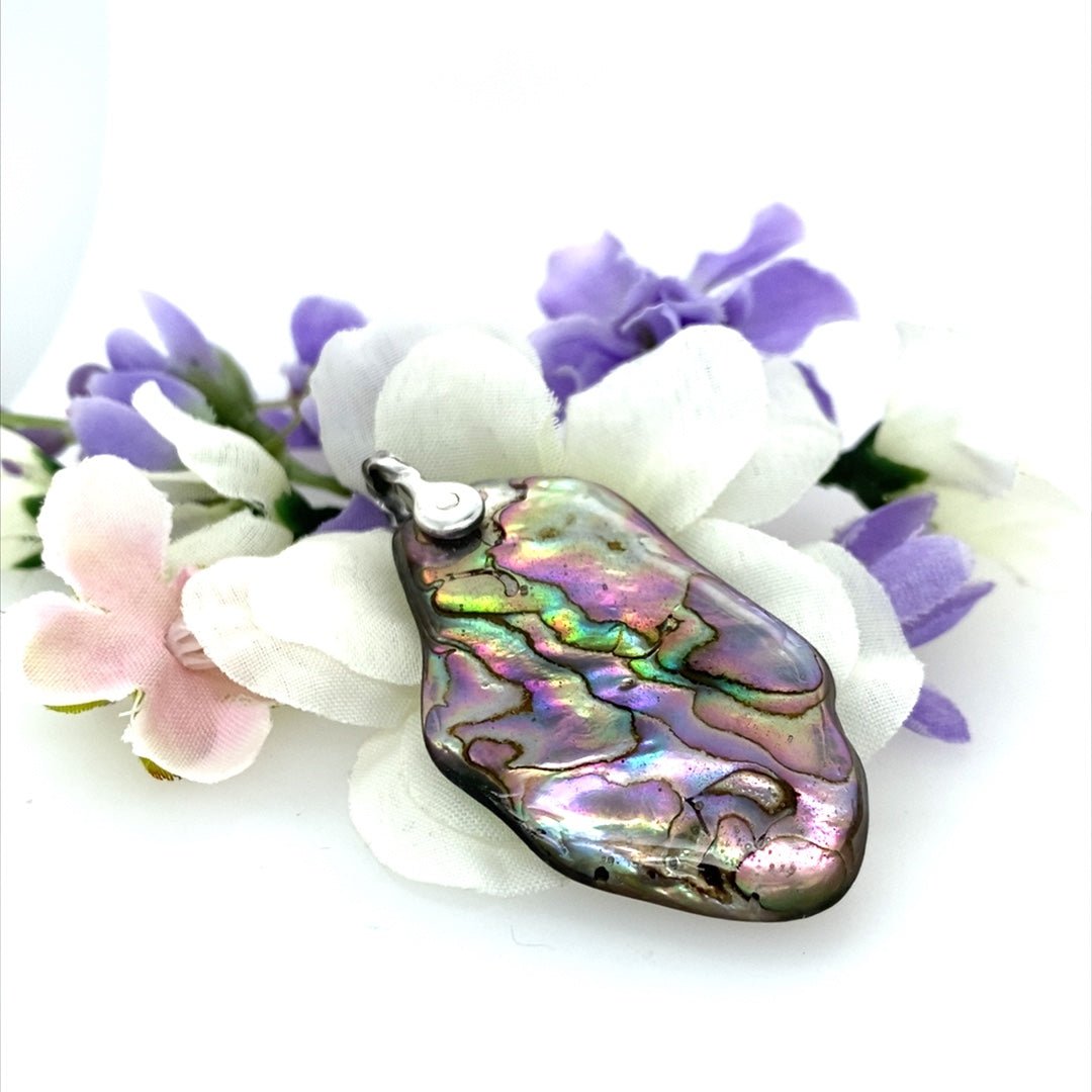 Abalone Shell Pendant ("Abalone Subtle Brilliance") (M) - Barb Murrin Jewelry