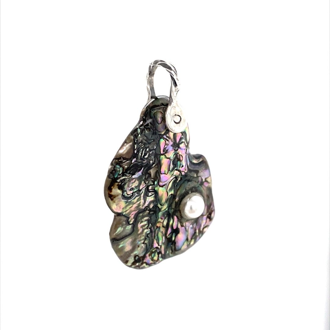 Abalone Shell Pendant ("Abalone White Pearl") (K) - Barb Murrin Jewelry