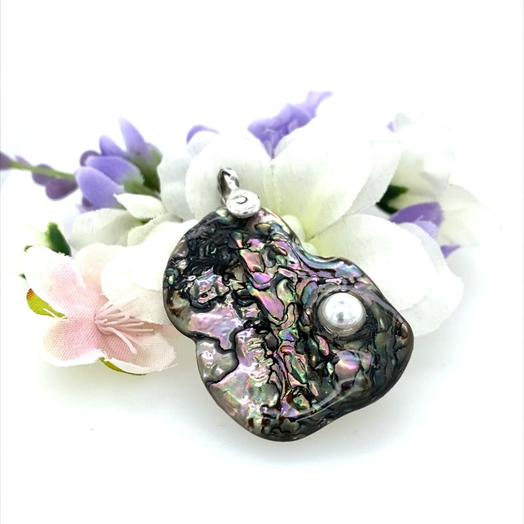 Abalone Shell Pendant ("Abalone White Pearl") (K) - Barb Murrin Jewelry