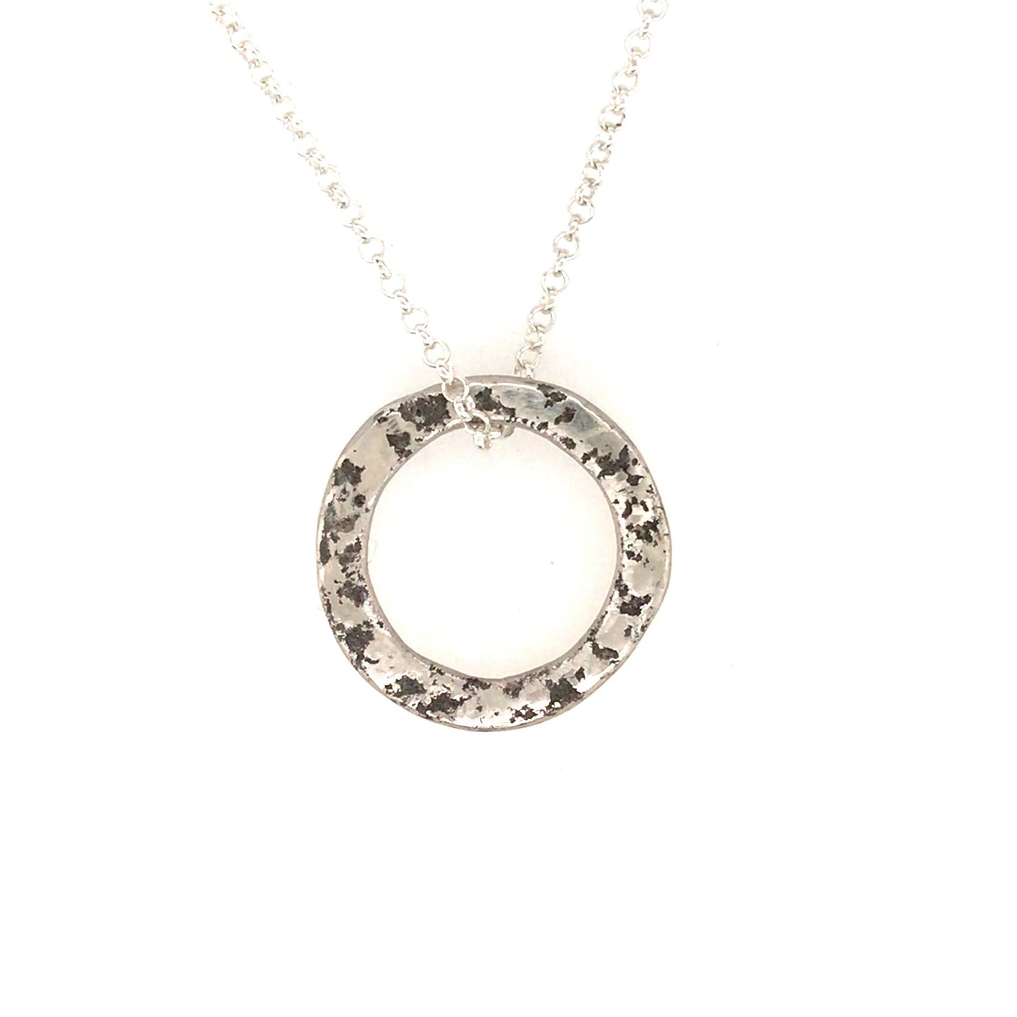 Abstract Circle Pendant in fine Silver (Reversible) ("Abstract Circle Pendant") - Barb Murrin Jewelry