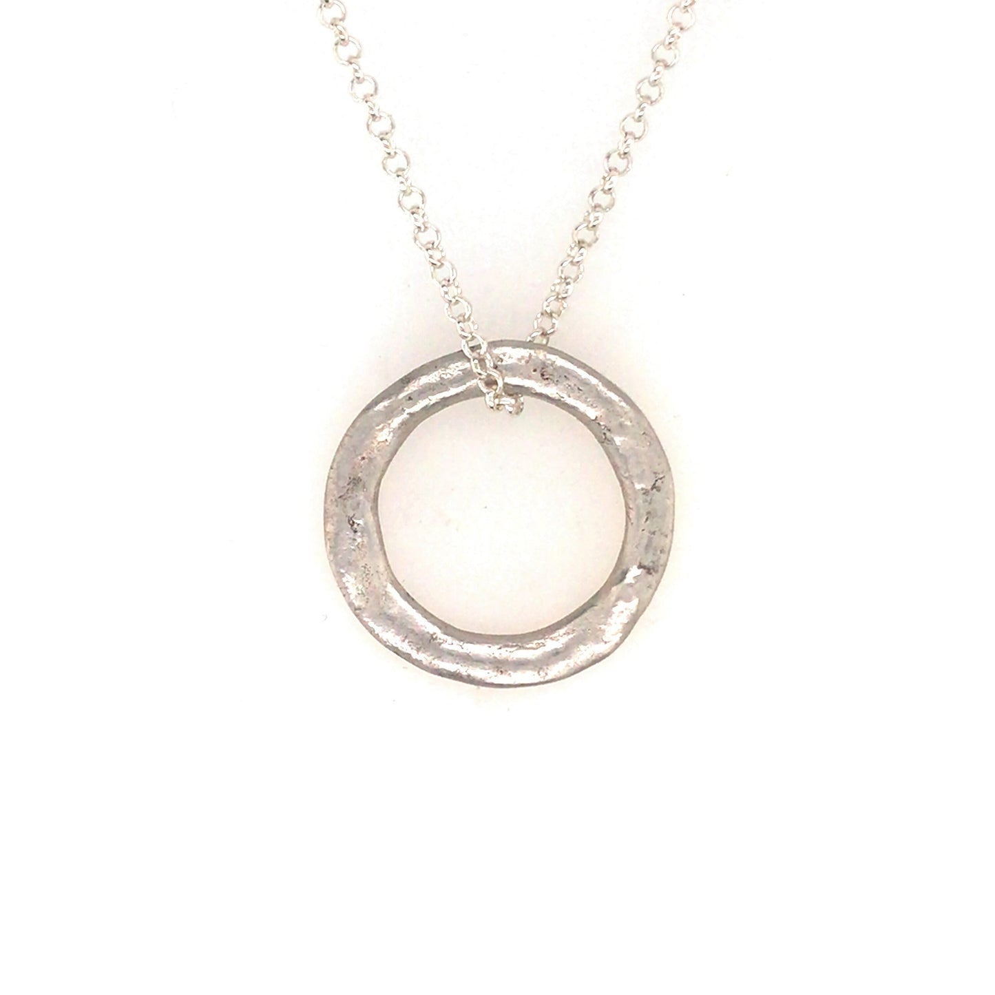 Abstract Circle Pendant in fine Silver (Reversible) ("Abstract Circle Pendant") - Barb Murrin Jewelry