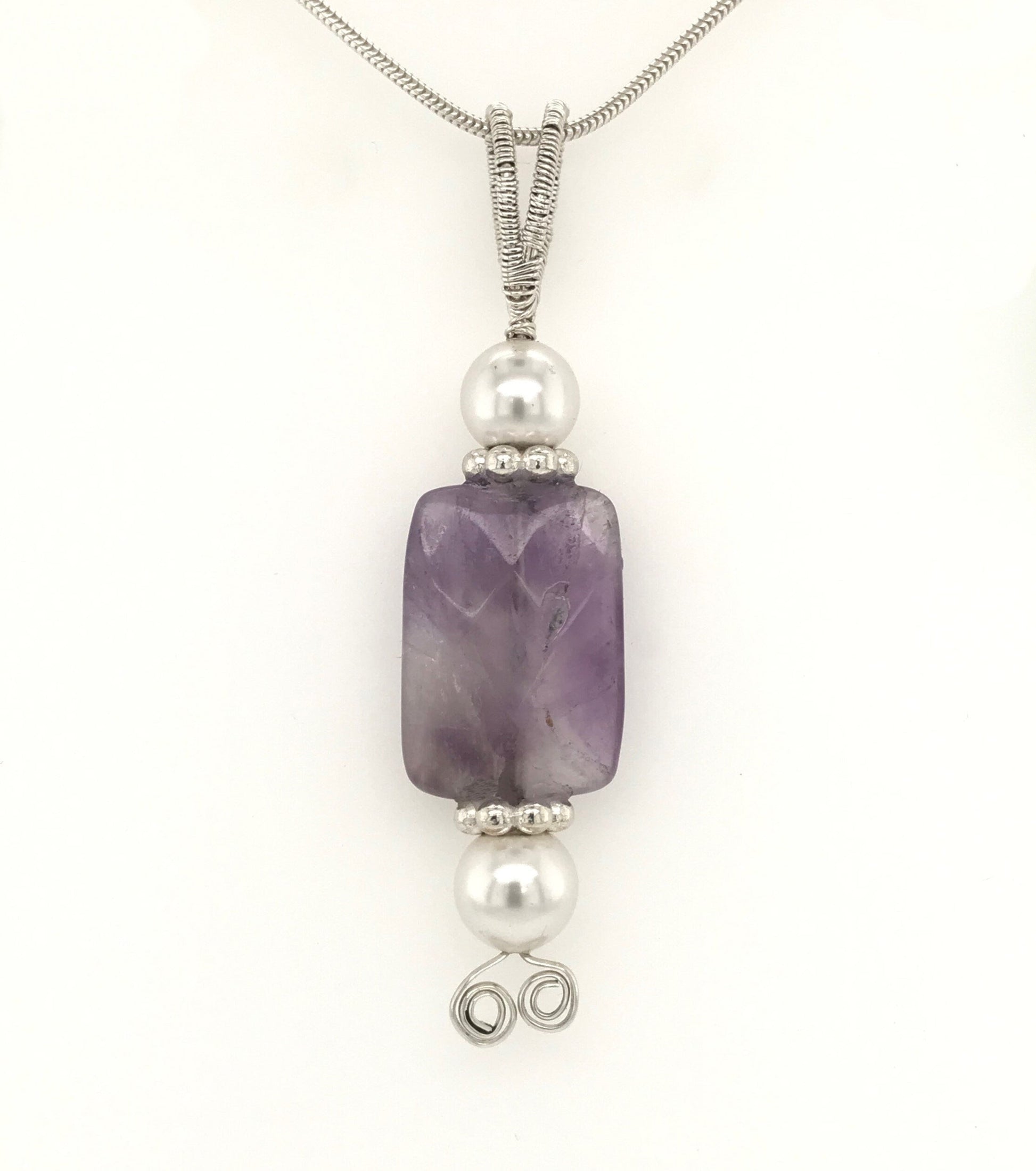 Amethyst and Pearl Pendants - Barb Murrin Jewelry