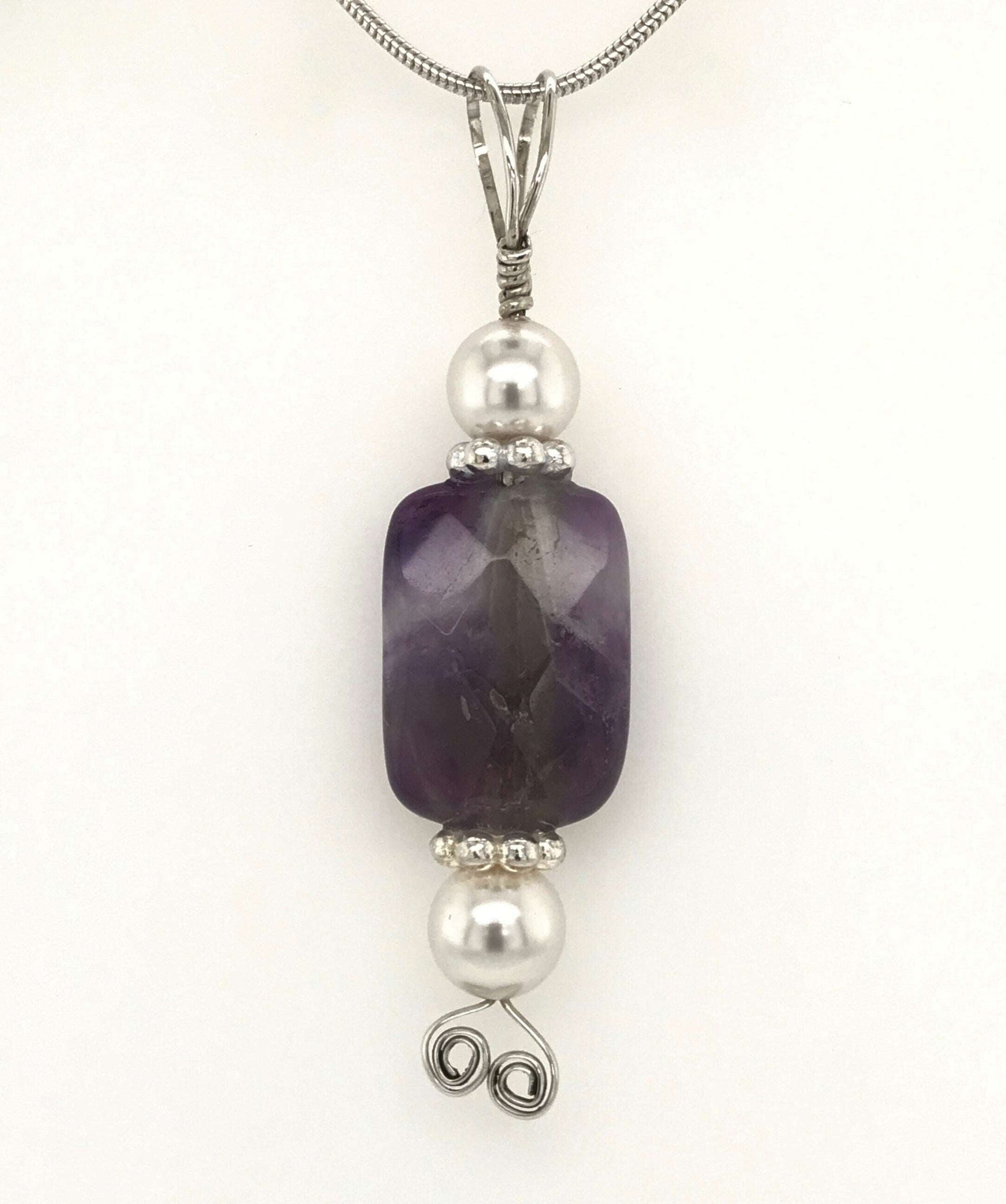 Amethyst and Pearl Pendants - Barb Murrin Jewelry