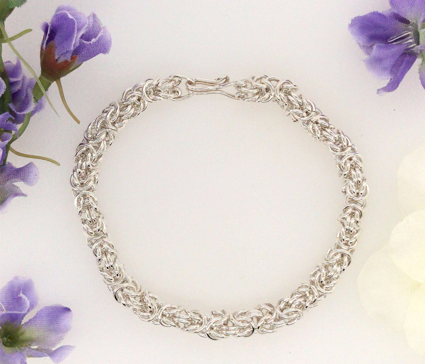 Argentium Silver Byzantine Bracelet - Barb Murrin Jewelry