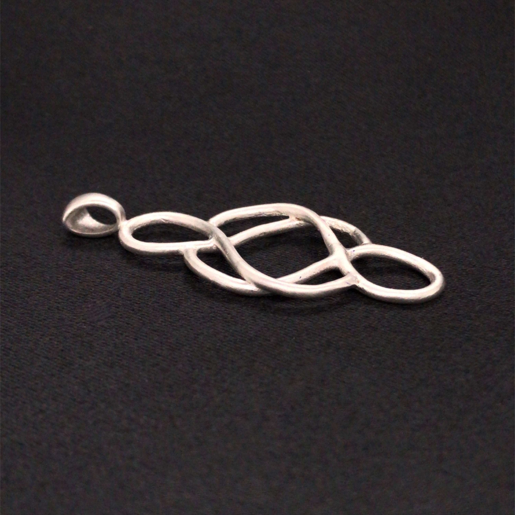 Argentium Silver Celtic Knot Pendant with Attached bail - Barb Murrin Jewelry