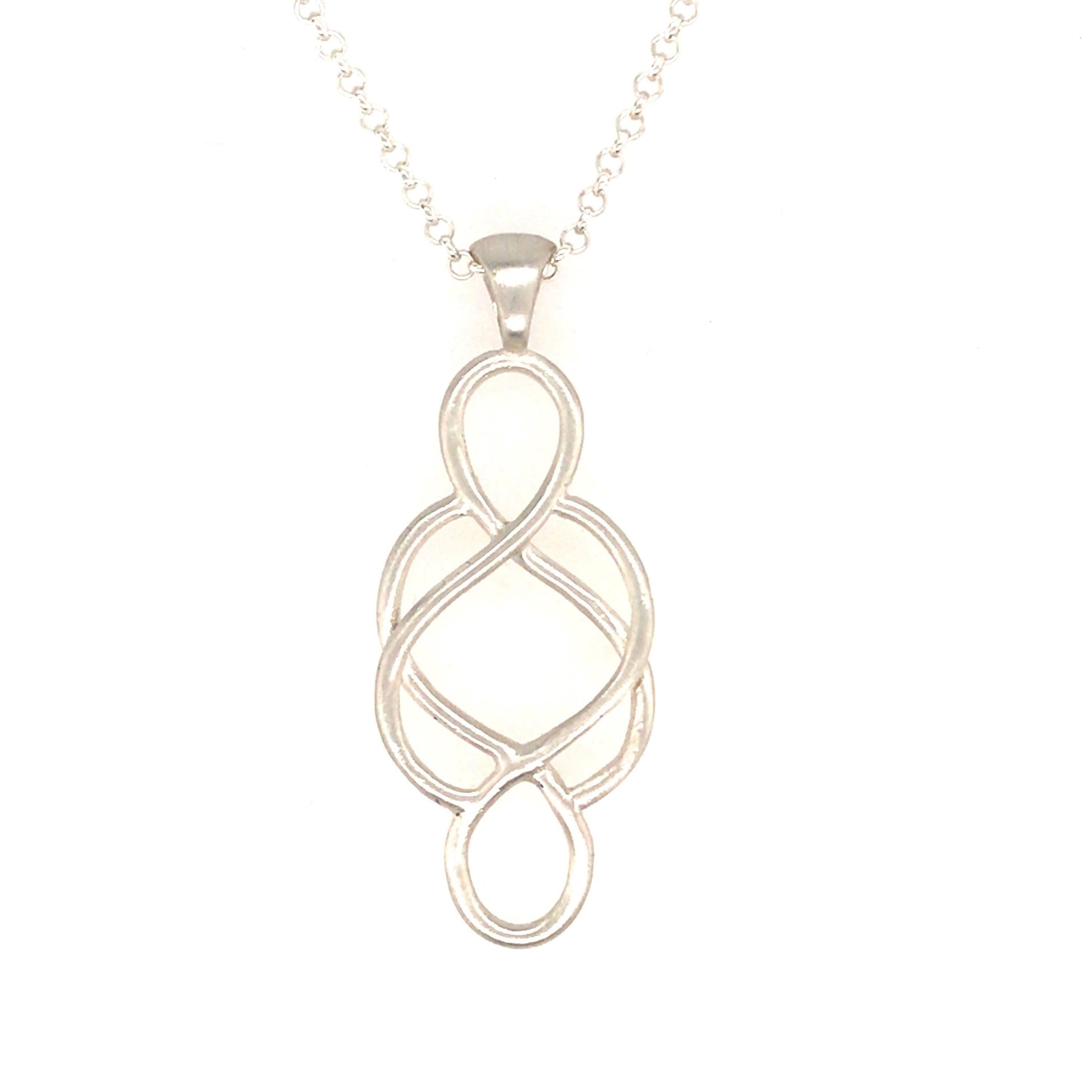 Argentium Silver Celtic Knot Pendant with Attached bail - Barb Murrin Jewelry