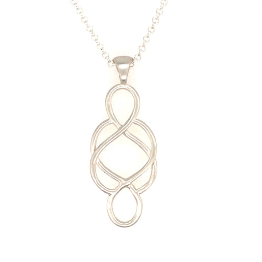 Argentium Silver Celtic Knot Pendant with Attached bail - Barb Murrin Jewelry