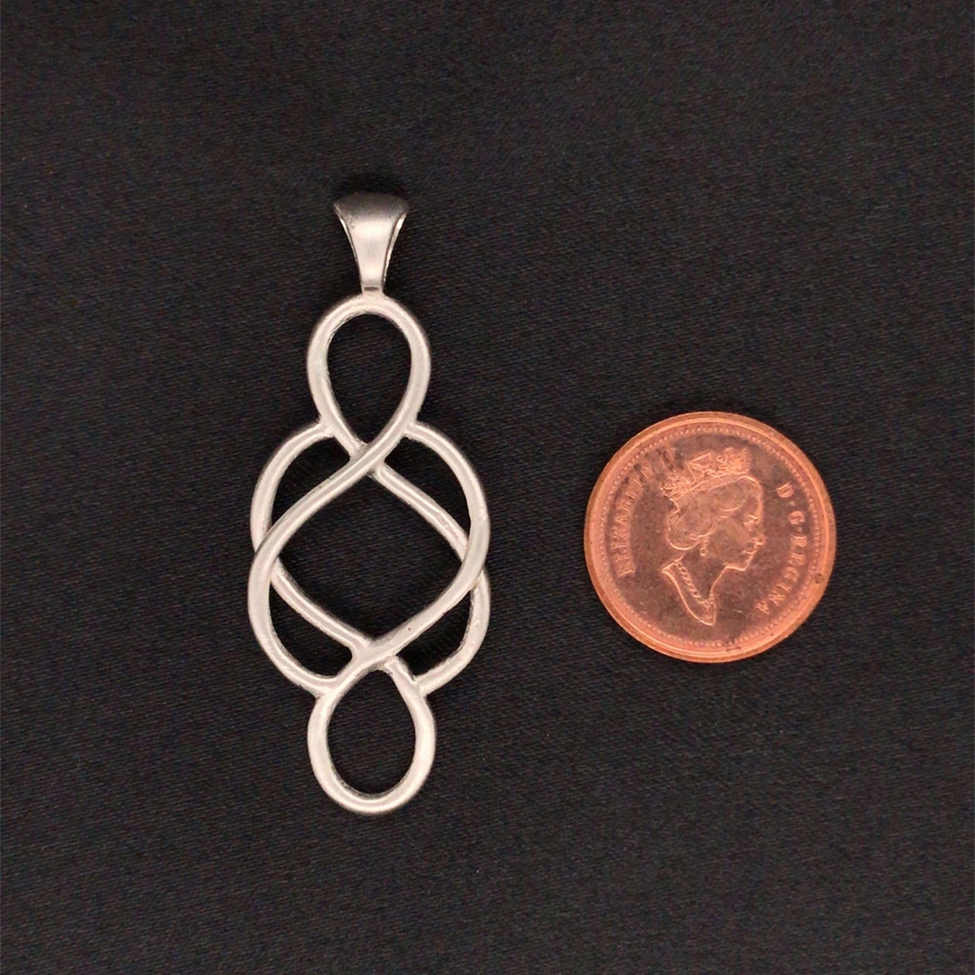 Argentium Silver Celtic Knot Pendant with Attached bail - Barb Murrin Jewelry