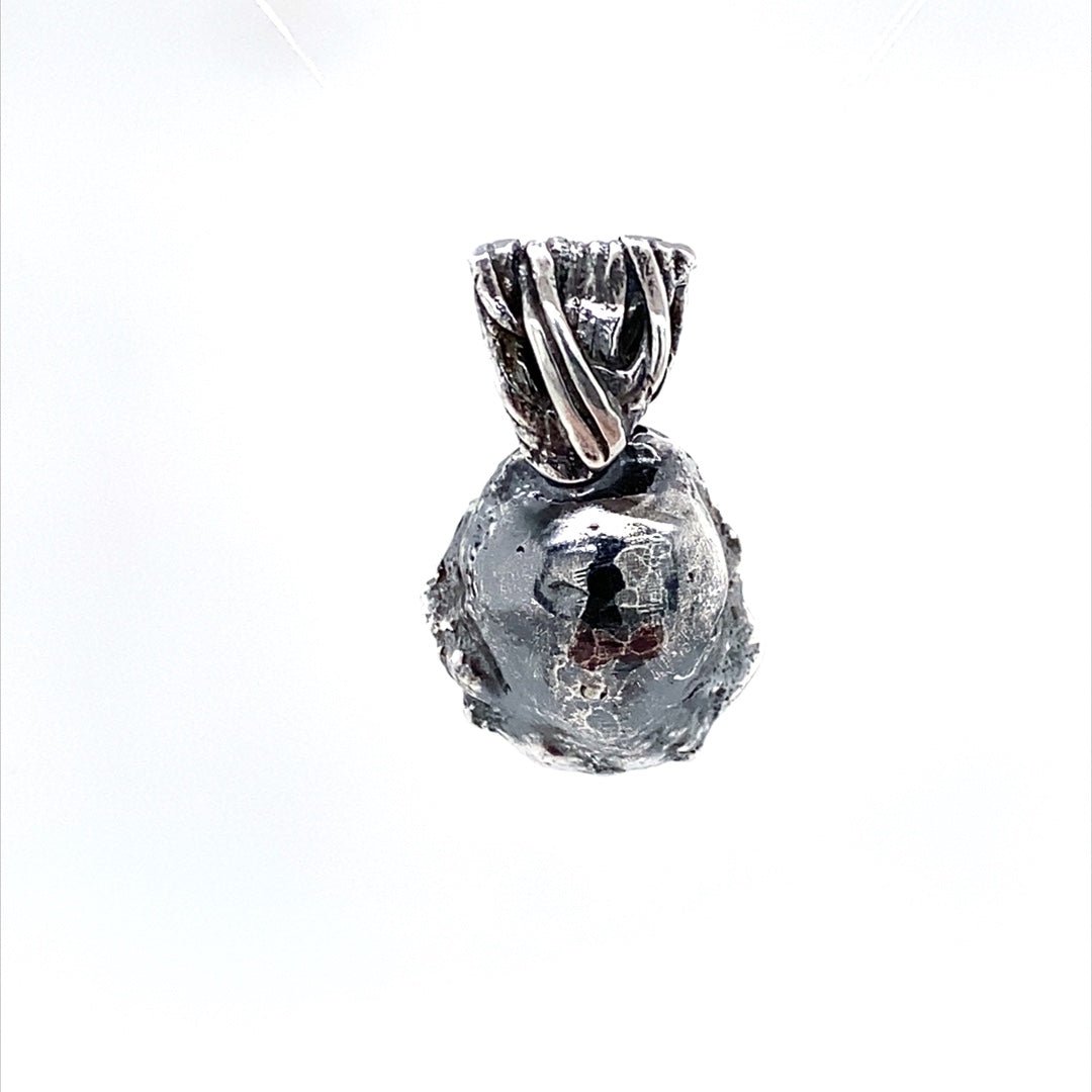 Argentium Silver Cup Pendant with White Pearl ("Pearl Cup") - Barb Murrin Jewelry