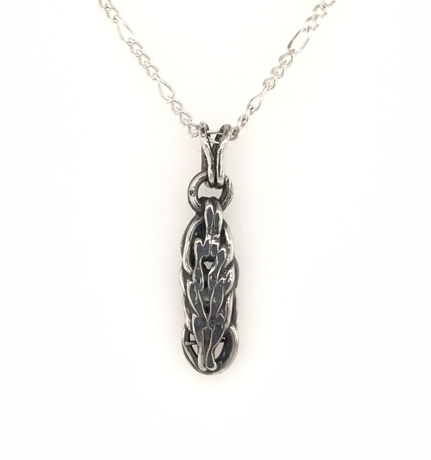 Argentium Silver Peanut Pendant ("Silver Peanut") - Barb Murrin Jewelry