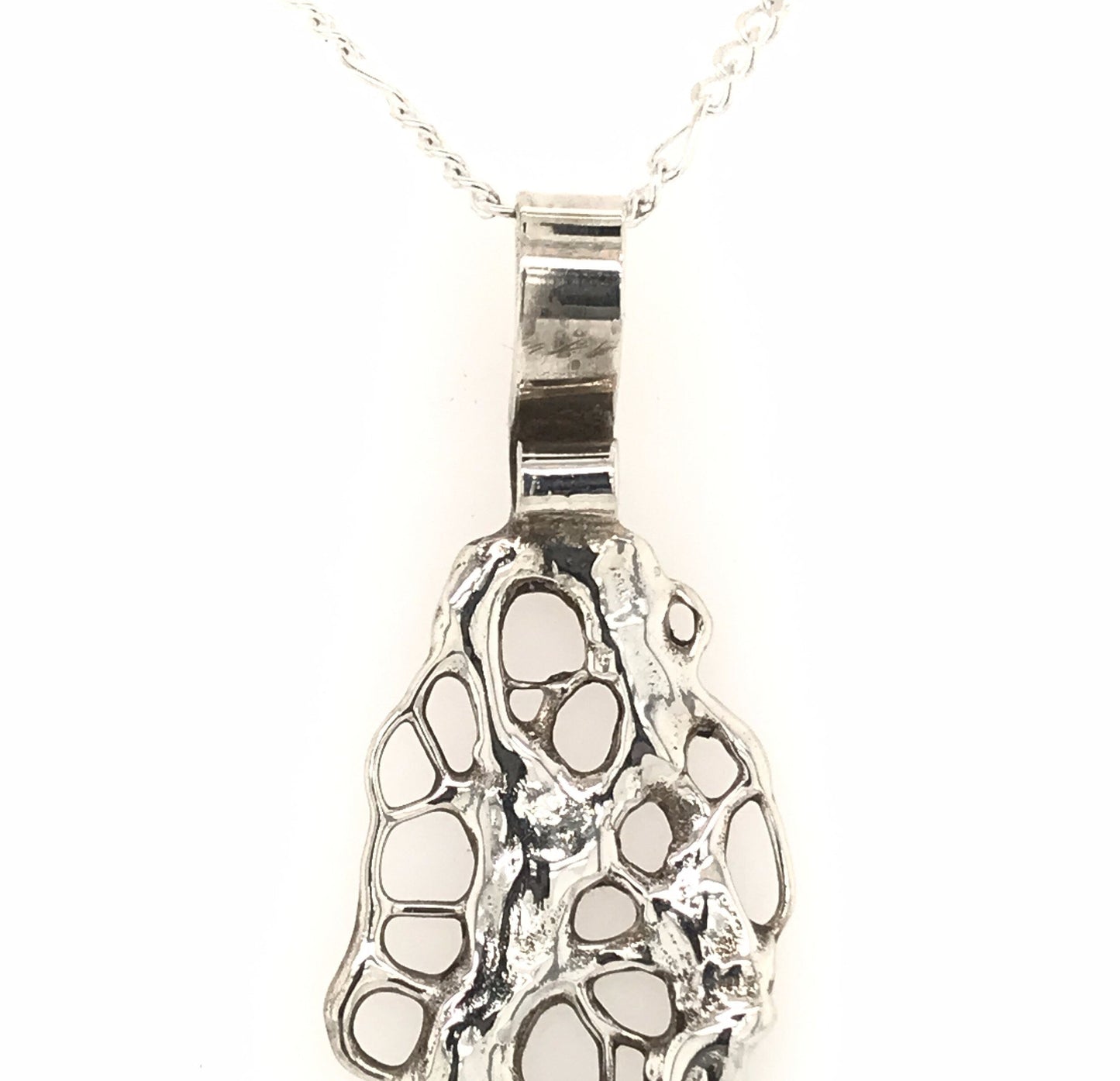 Argentium Silver Pendant ("Molten Tree Pendant") - Barb Murrin Jewelry