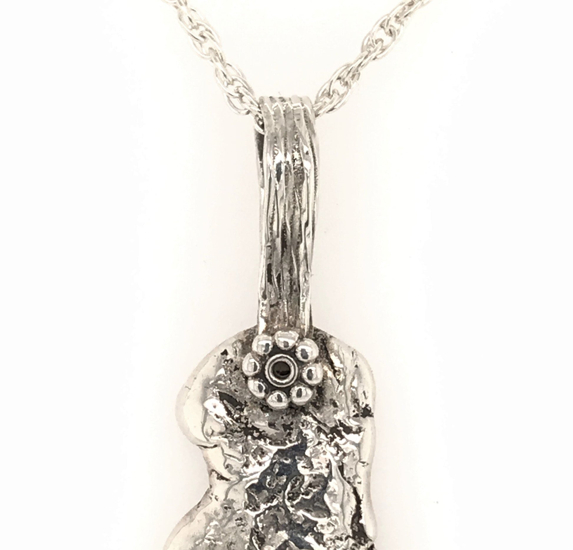 Argentium Silver Pendant ("Victorian Reticule") - Barb Murrin Jewelry