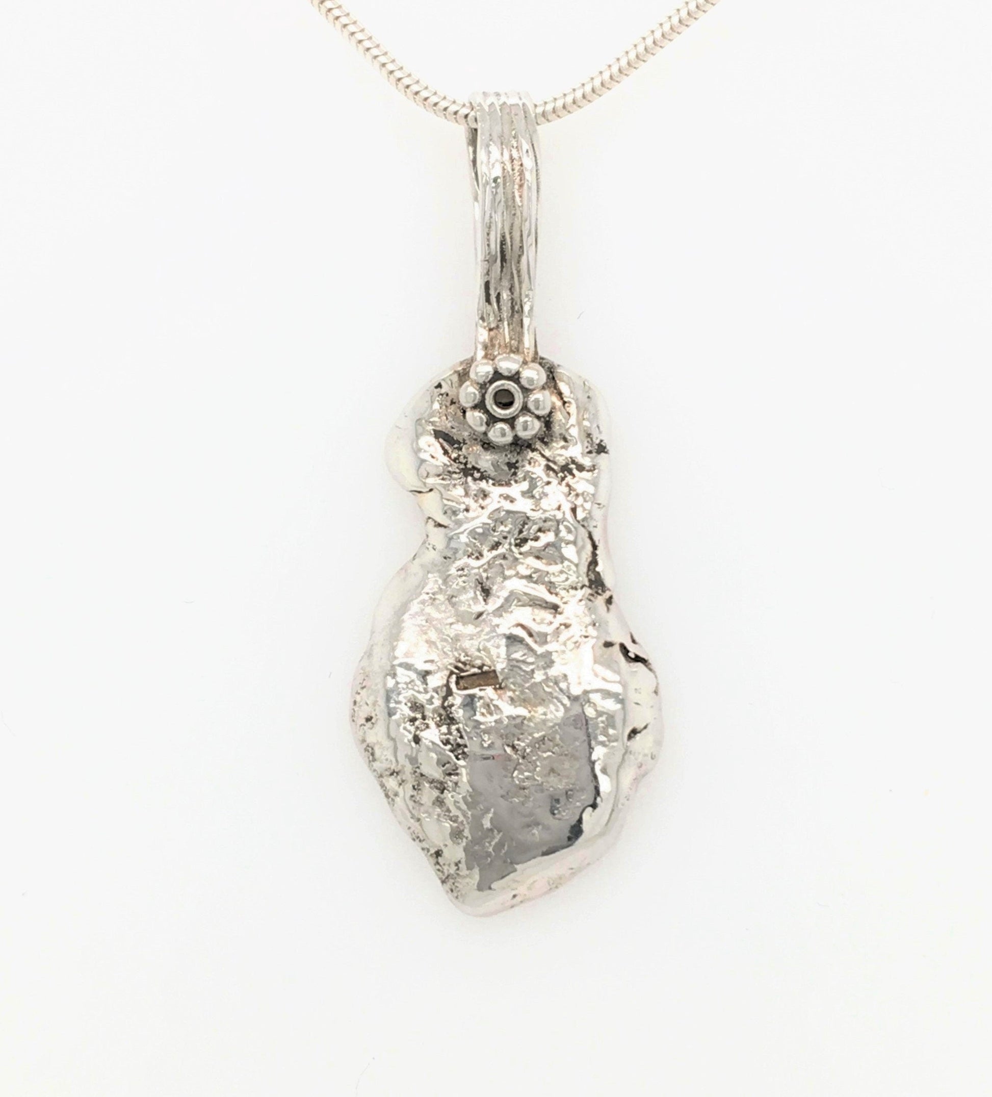 Argentium Silver Pendant ("Victorian Reticule") - Barb Murrin Jewelry