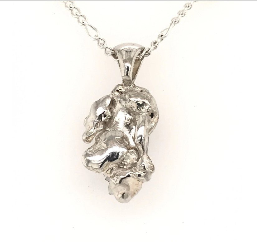 Argentium Silver Pendant with Clear Cubic Zirconia ("Diamond on a Cloud") - Barb Murrin Jewelry