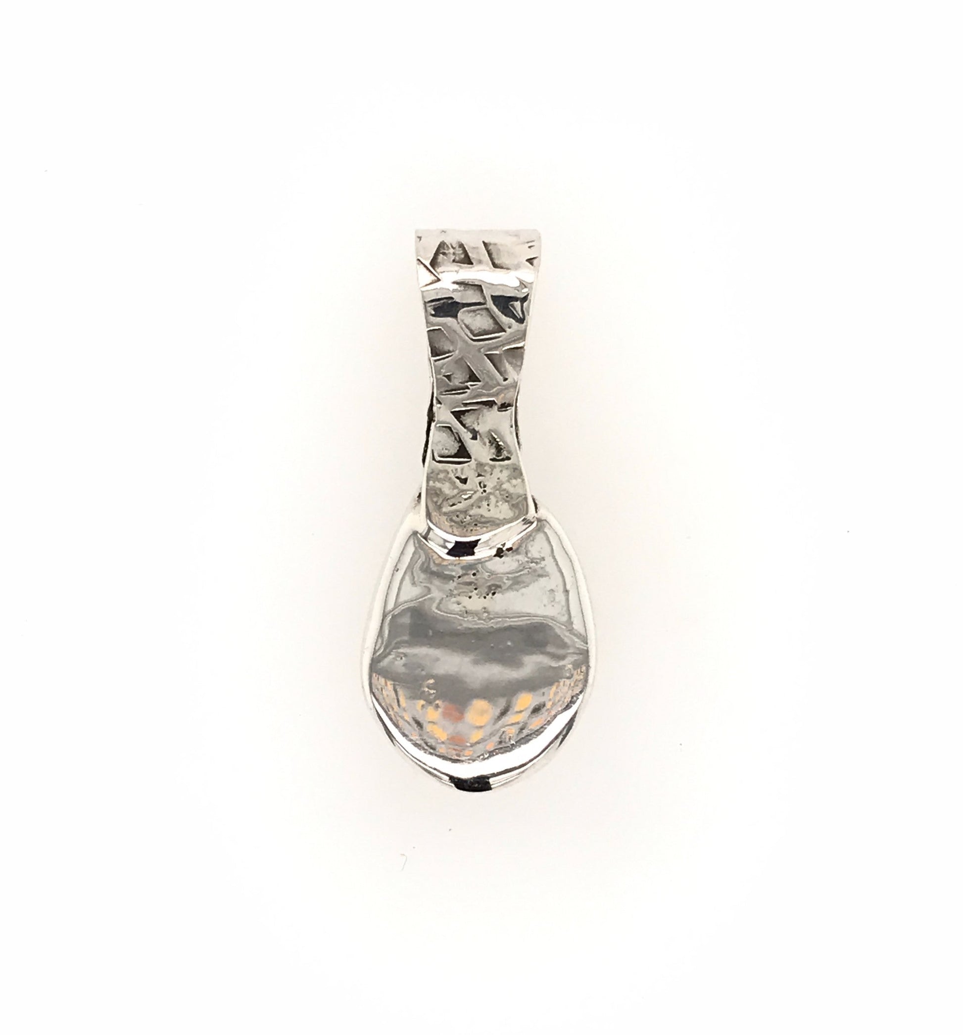 Argentium Silver Teardrop Pendant ("Teardrop on a Ribbon") - Barb Murrin Jewelry