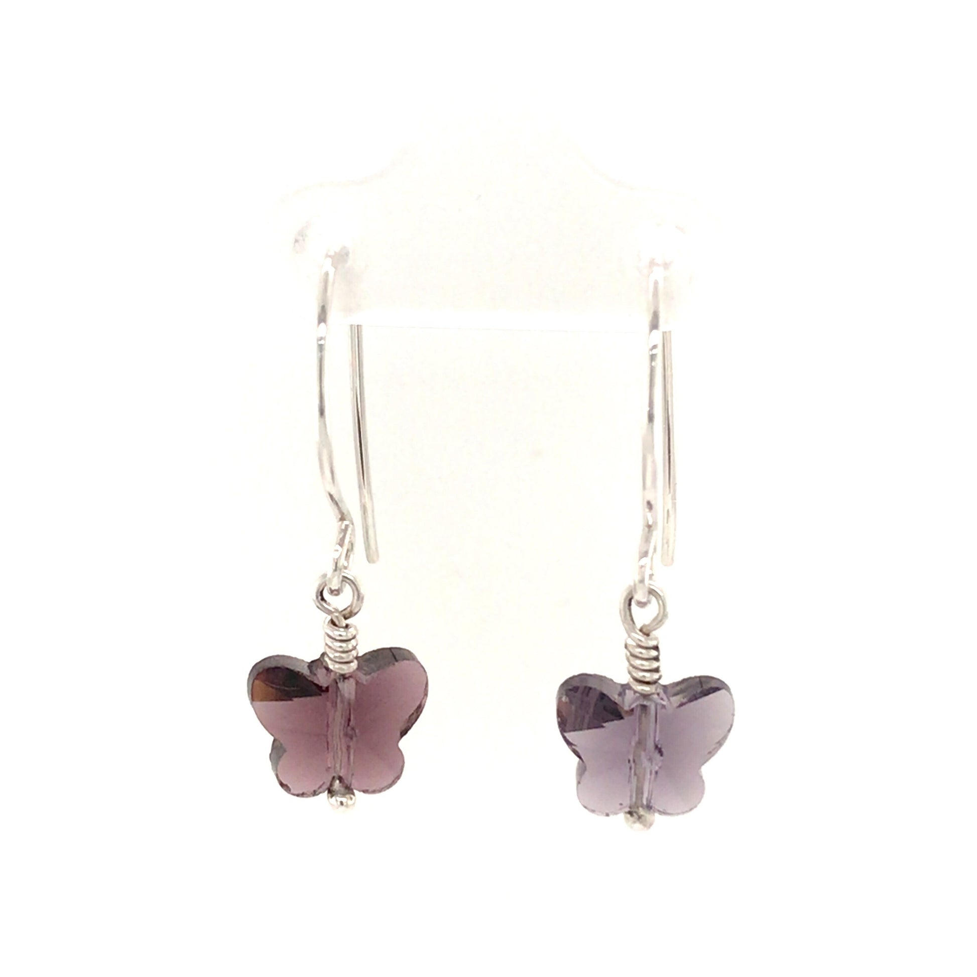 Birthstone Glass Butterfly Earrings, January to June (DISCONTINUING) - Barb Murrin Jewelry