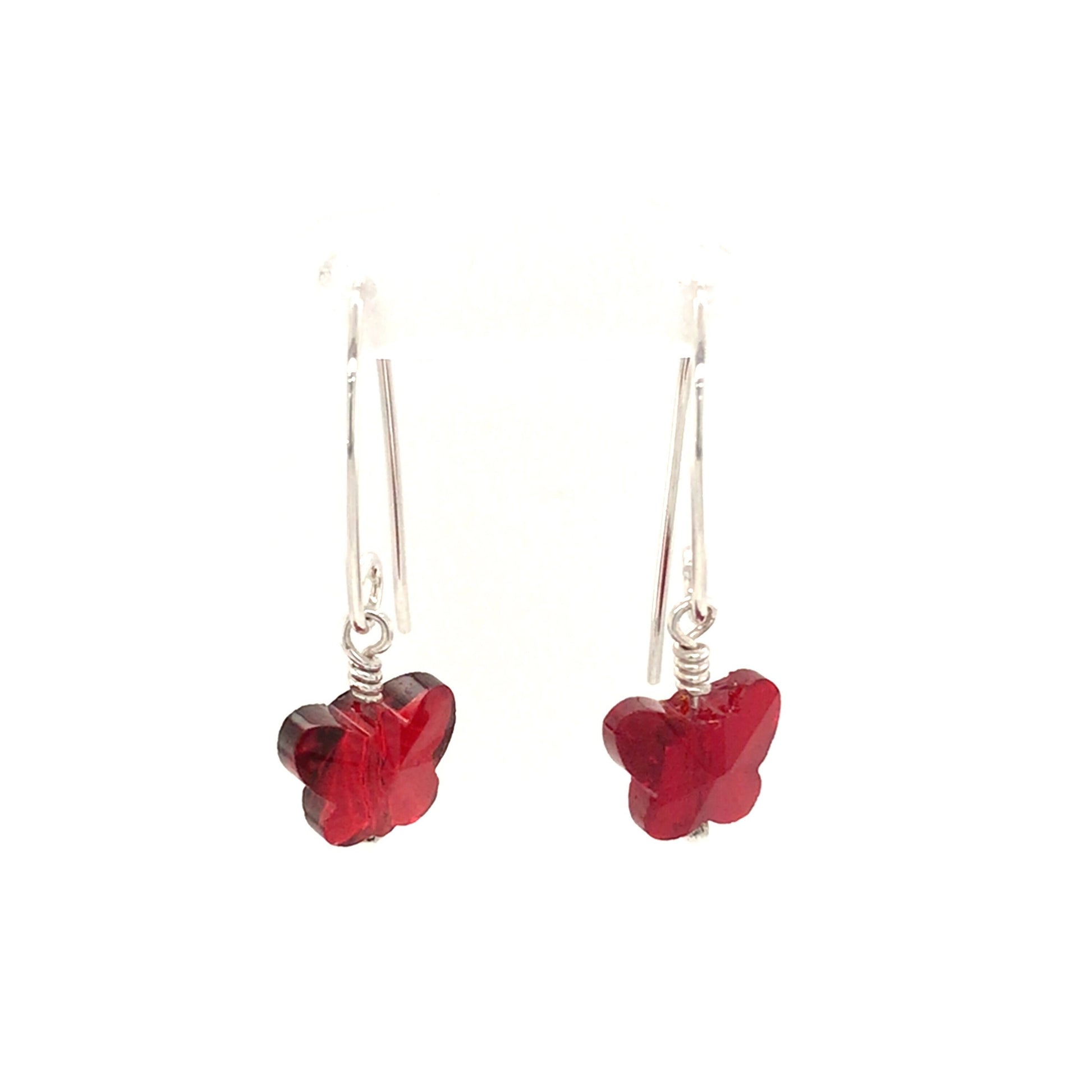 Birthstone Glass Butterfly Earrings, January to June (DISCONTINUING) - Barb Murrin Jewelry