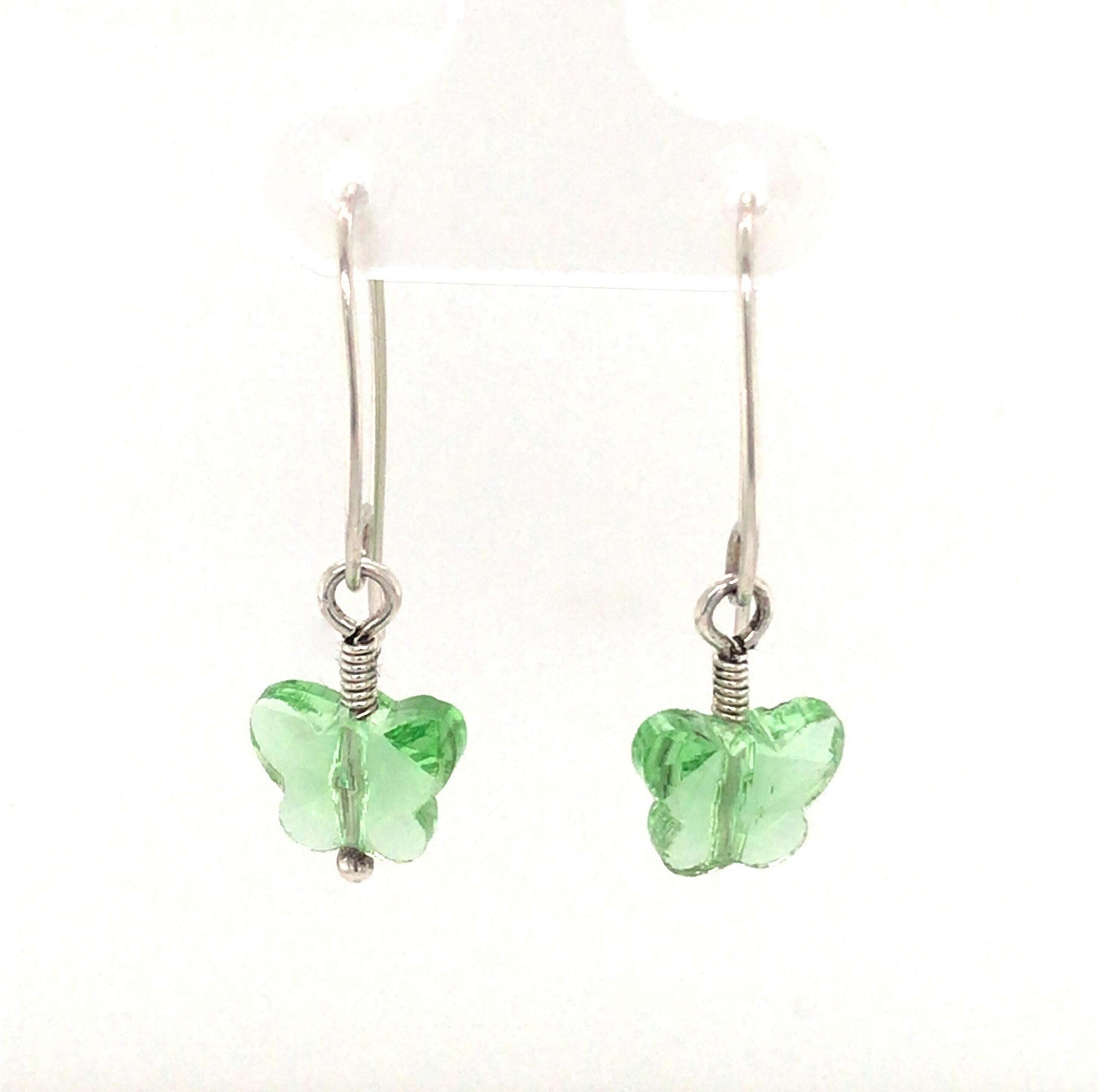 Birthstone Glass Butterfly Earrings, July to December (DISCONTINUING) - Barb Murrin Jewelry