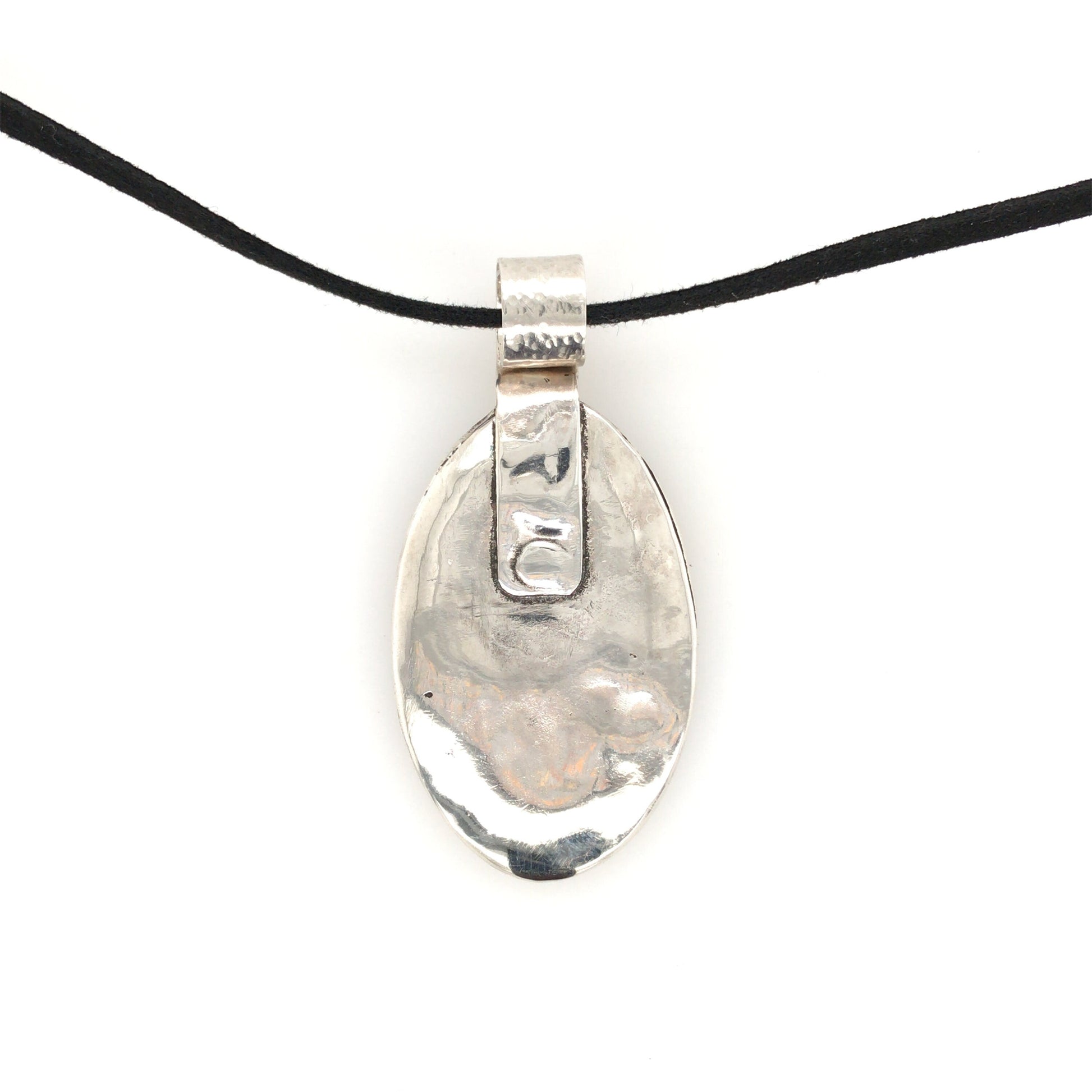 Black Jasper Pendant with Argentium Silver Swirls - Barb Murrin Jewelry