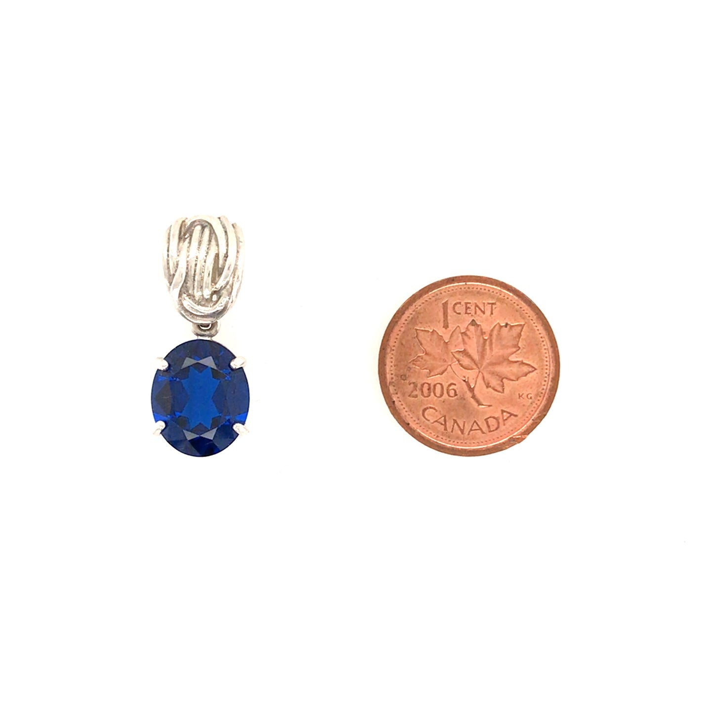 Blue Spinel and Silver Pendant ("Floating Blue Spinel") - Barb Murrin Jewelry