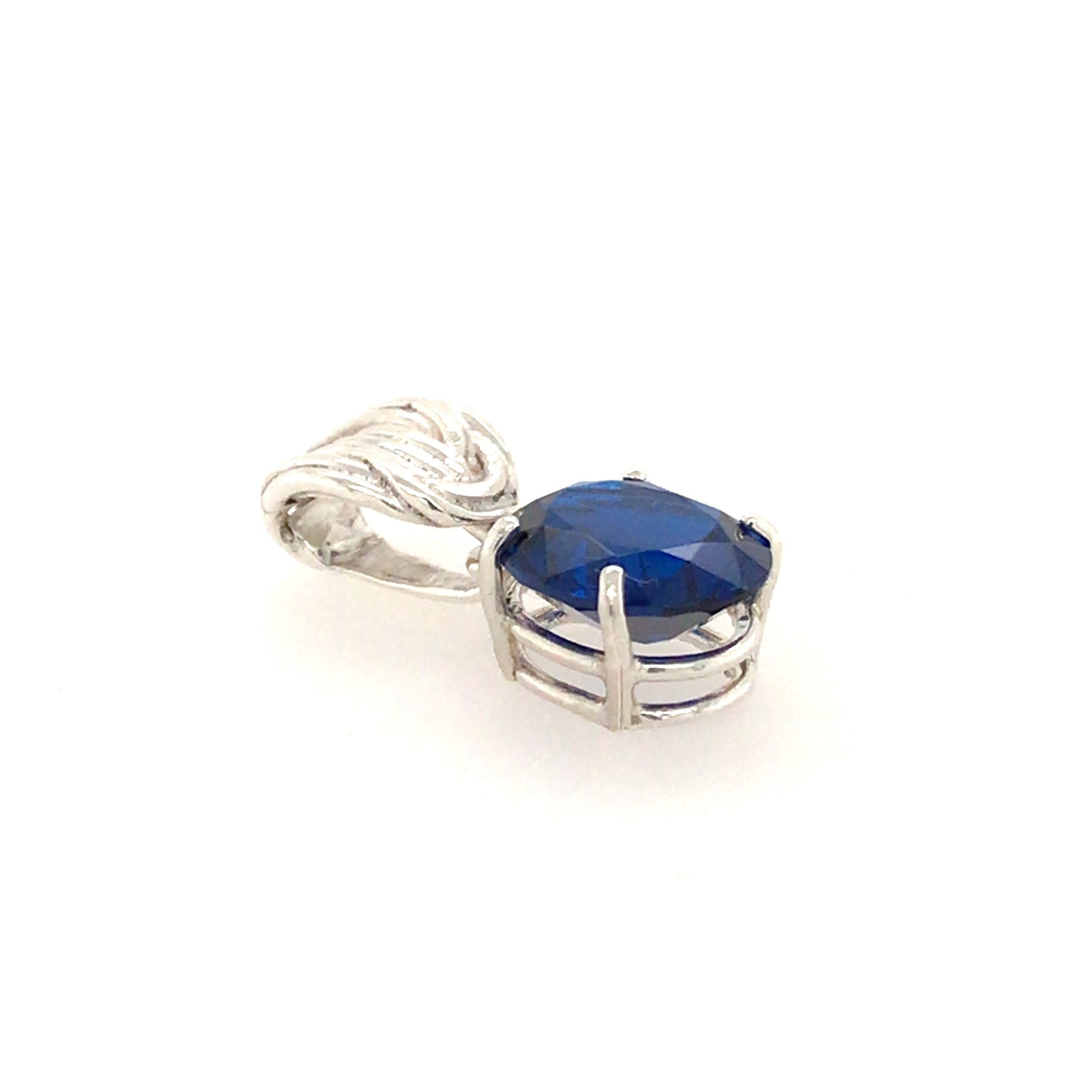 Blue Spinel and Silver Pendant ("Floating Blue Spinel") - Barb Murrin Jewelry