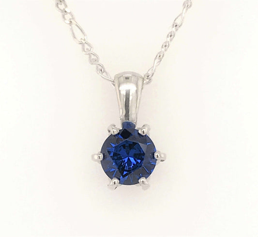 Blue Spinel and Sterling Silver Hexagon Pendant - Barb Murrin Jewelry