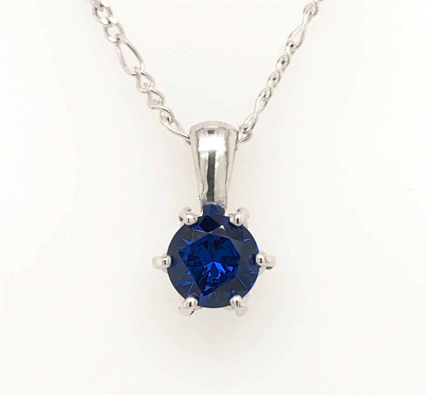 Blue Spinel and Sterling Silver Hexagon Pendant - Barb Murrin Jewelry