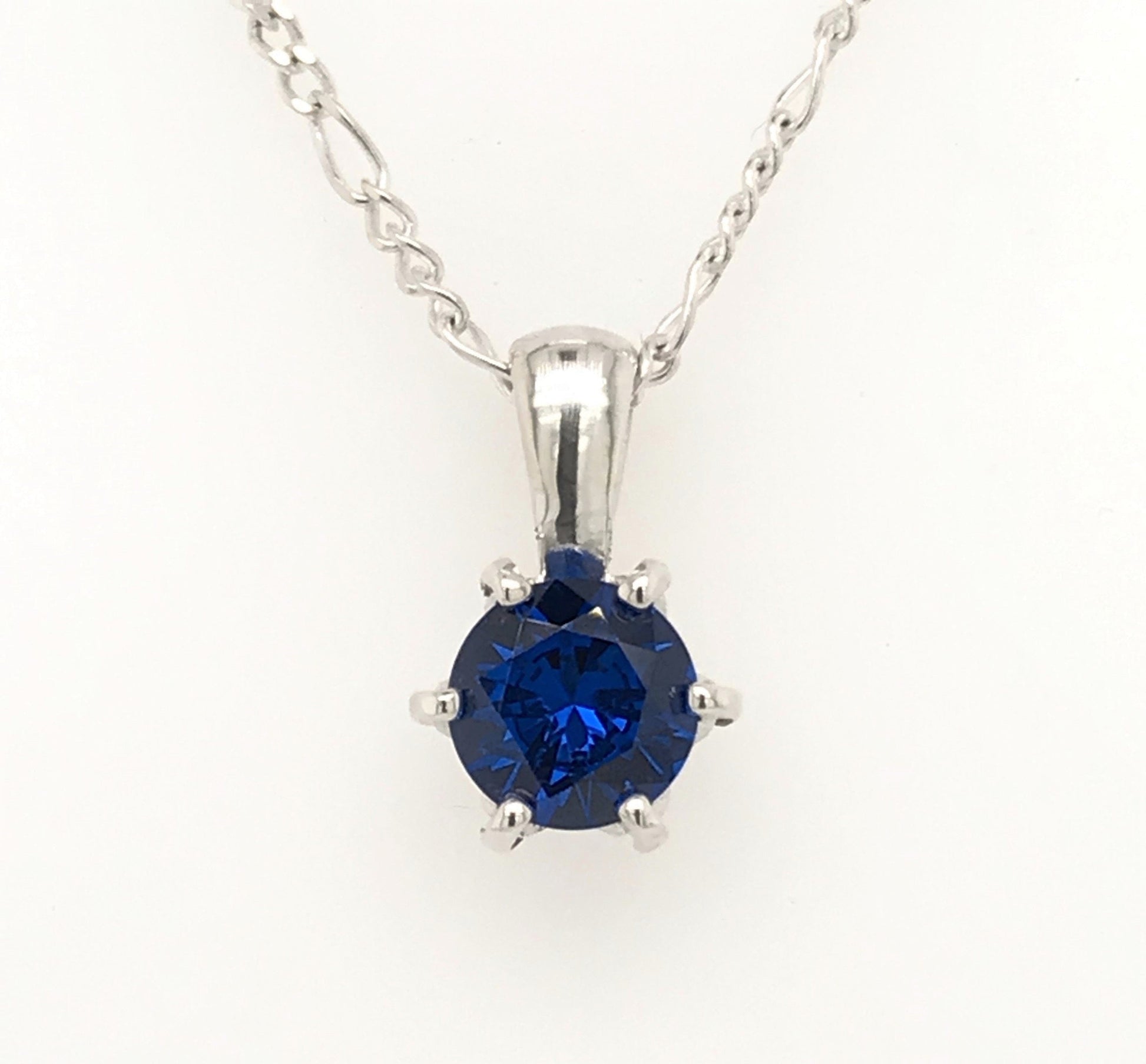 Blue Spinel and Sterling Silver Hexagon Pendant - Barb Murrin Jewelry