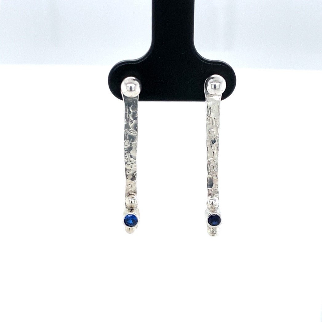 Blue Spinel Bar Ear Jackets (3-way) - Barb Murrin Jewelry