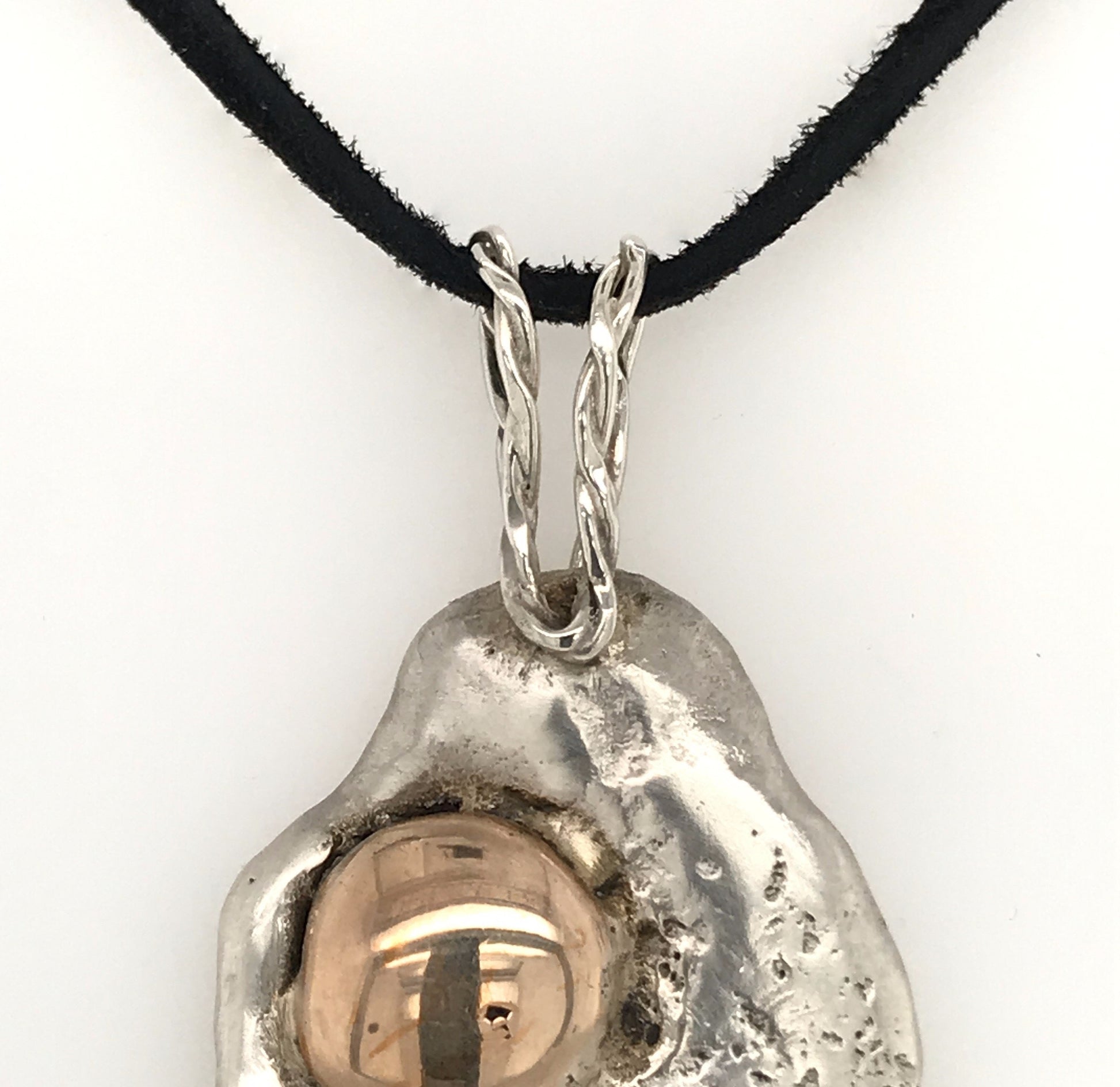 Bold Argentium Silver and Gold-Filled Pendant ("Sunny Side Up") - Barb Murrin Jewelry