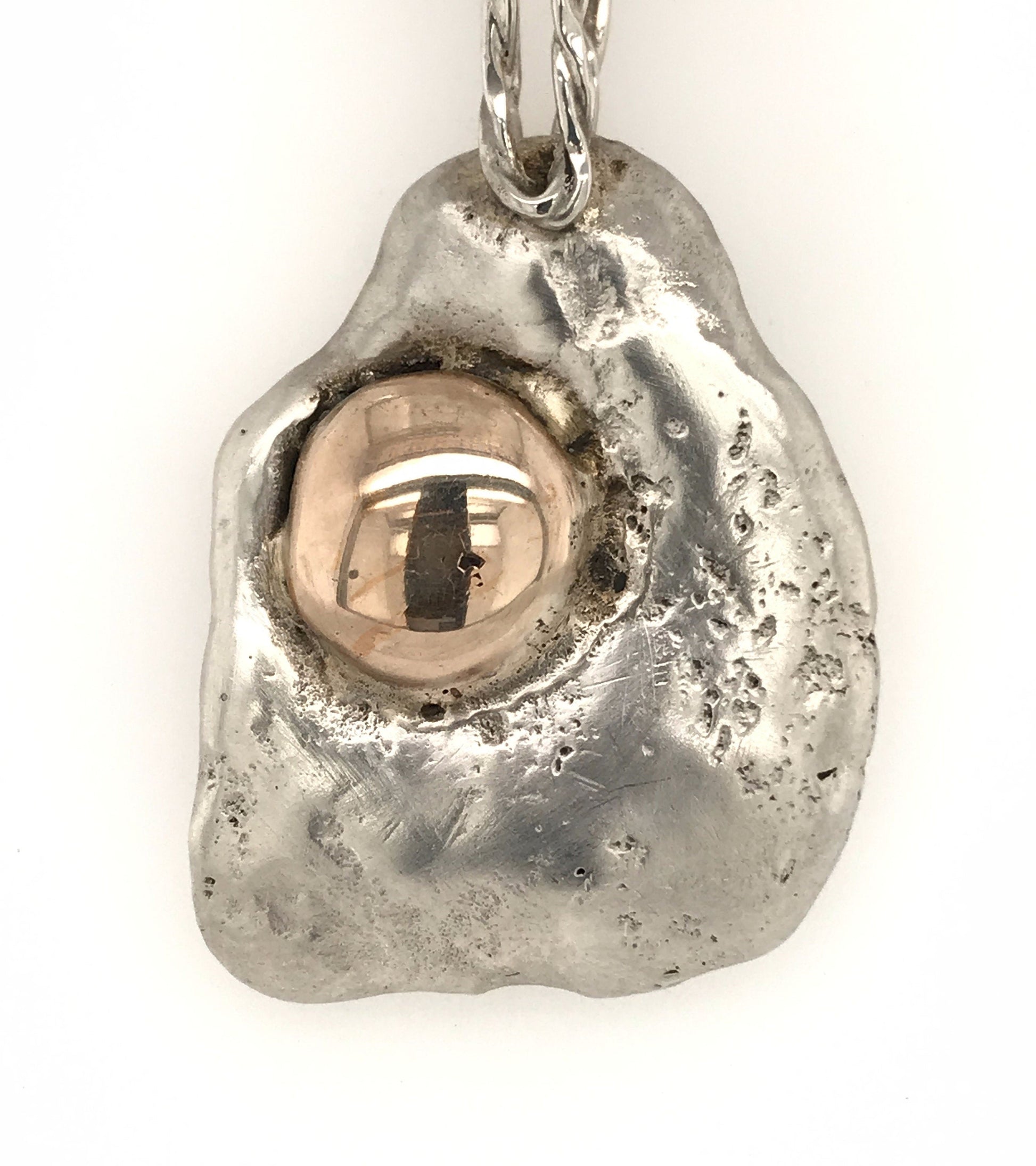 Bold Argentium Silver and Gold-Filled Pendant ("Sunny Side Up") - Barb Murrin Jewelry