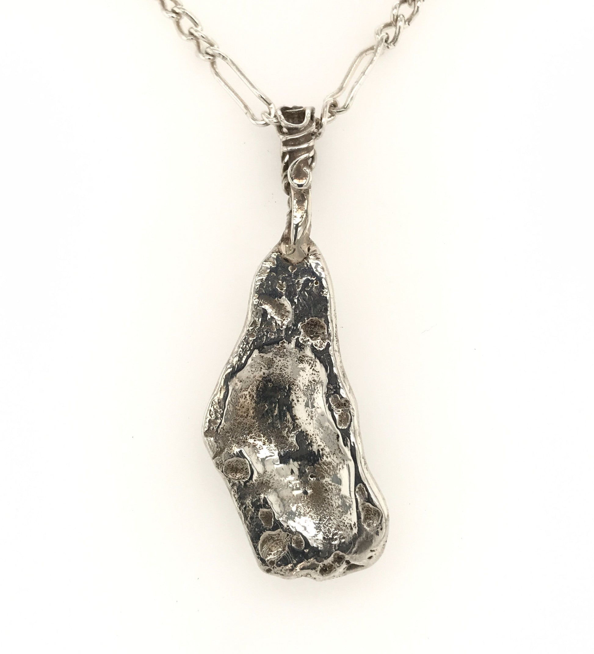 Bold Argentium Silver Pendant ("Contrast in Textures") - Barb Murrin Jewelry