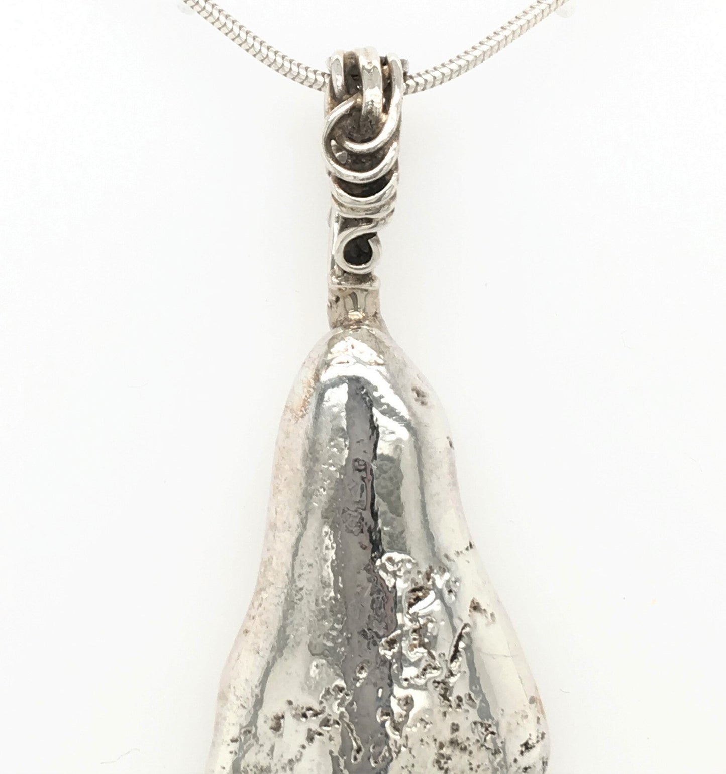 Bold Argentium Silver Pendant ("Contrast in Textures") - Barb Murrin Jewelry