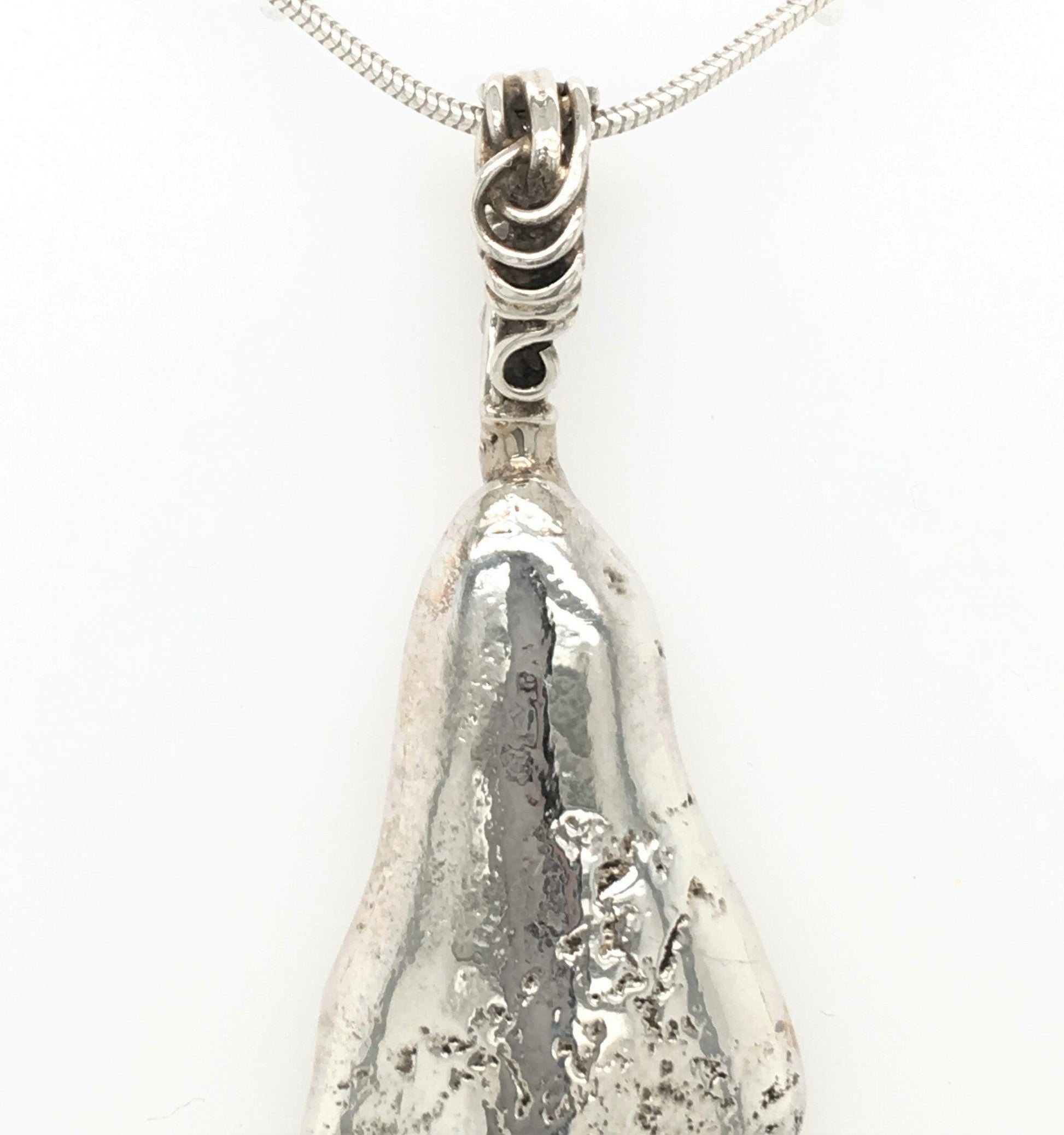 Bold Argentium Silver Pendant ("Contrast in Textures") - Barb Murrin Jewelry