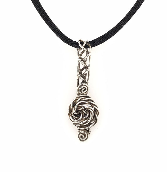 Braided Rose Argentium Silver Pendant - Barb Murrin Jewelry