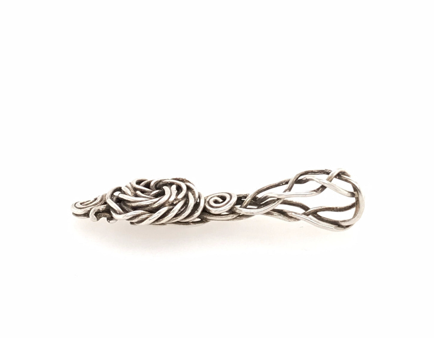 Braided Rose Argentium Silver Pendant - Barb Murrin Jewelry