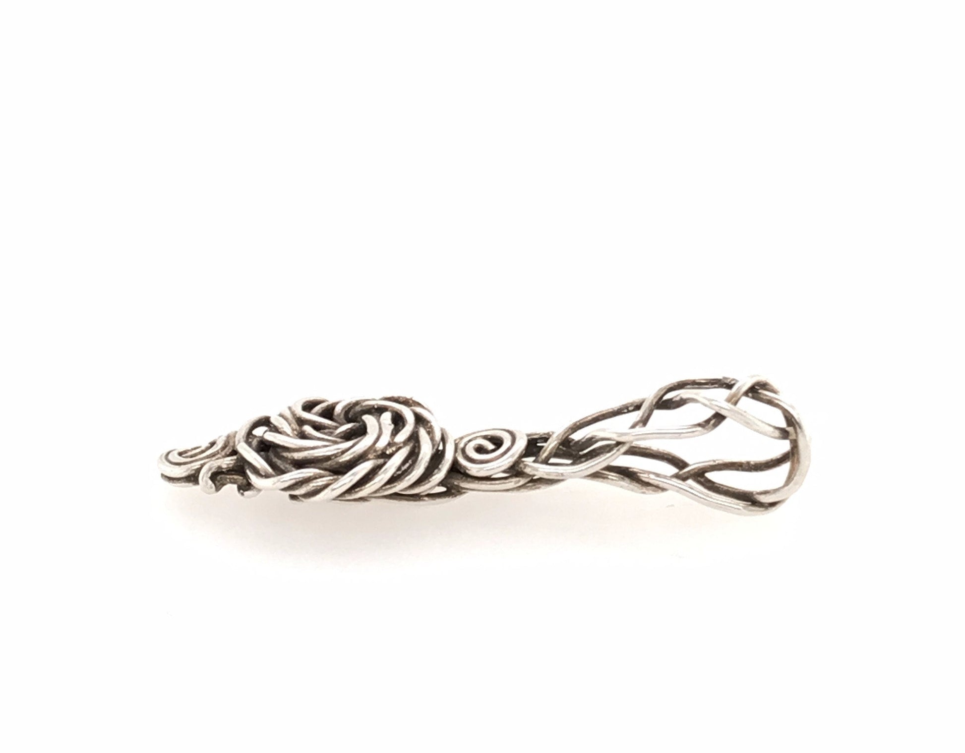 Braided Rose Argentium Silver Pendant - Barb Murrin Jewelry