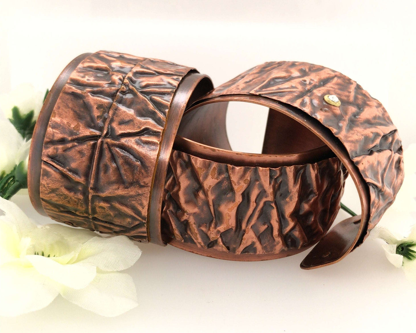 Copper Fold-Form Cuffs - Barb Murrin Jewelry