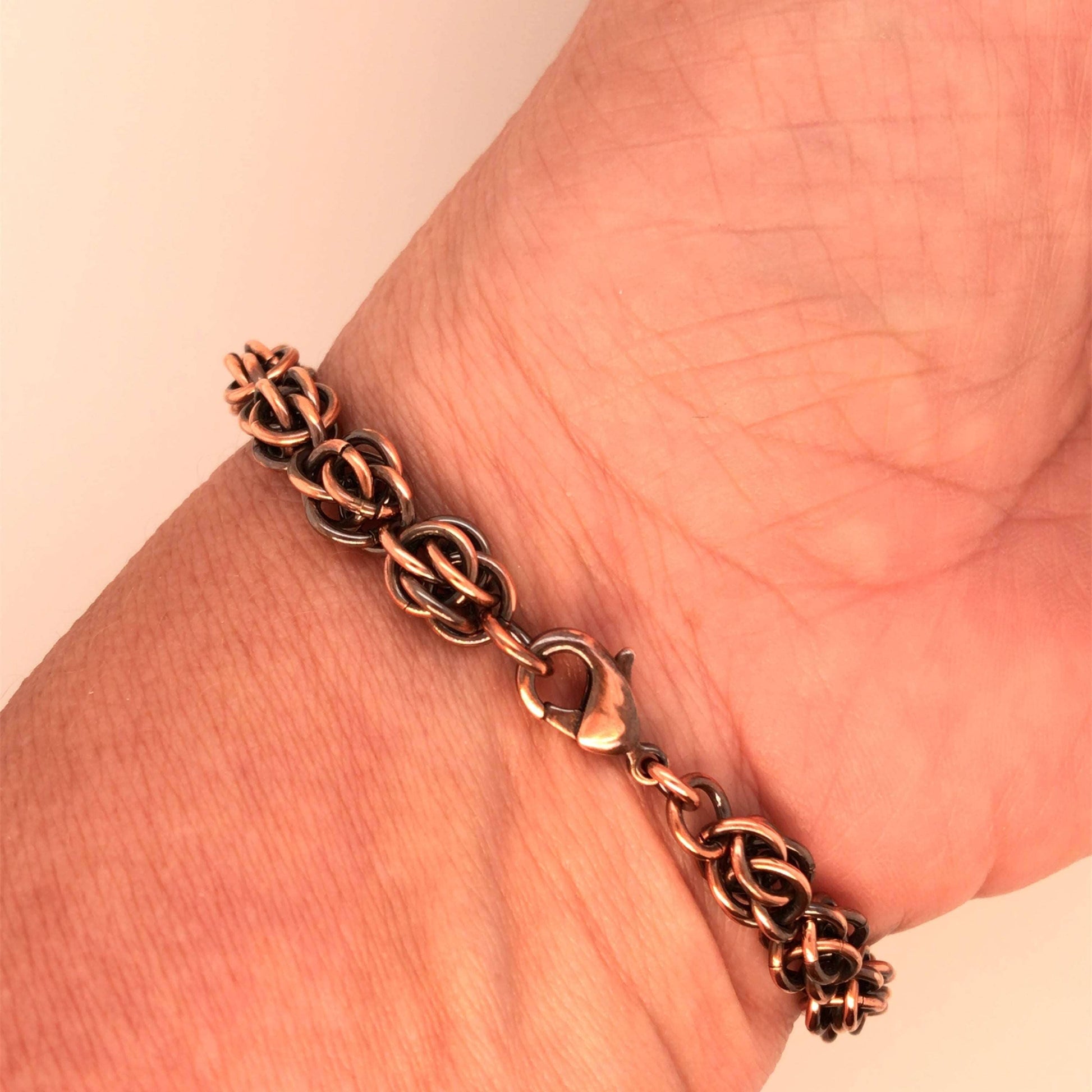 Copper Sweetpea Chain Maille Bracelet - Barb Murrin Jewelry