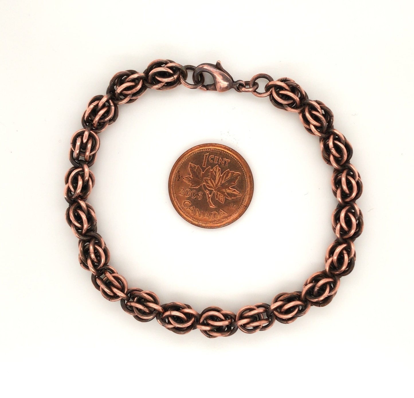 Copper Sweetpea Chain Maille Bracelet - Barb Murrin Jewelry