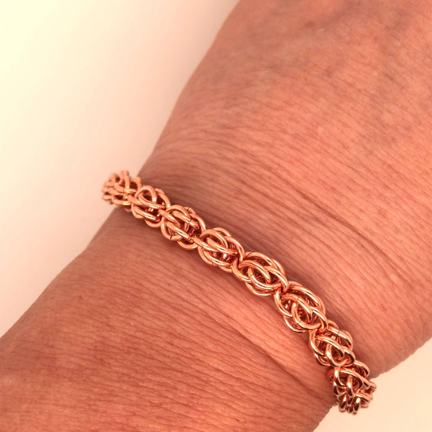 Copper Sweetpea Chain Maille Bracelet - Barb Murrin Jewelry