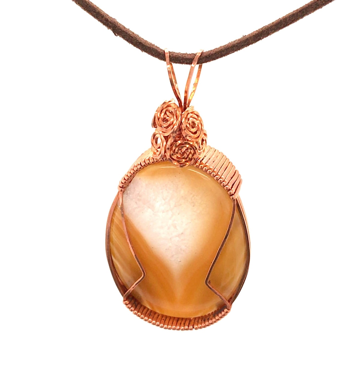 Copper-Wrapped Druzy Agate Pendant - Barb Murrin Jewelry