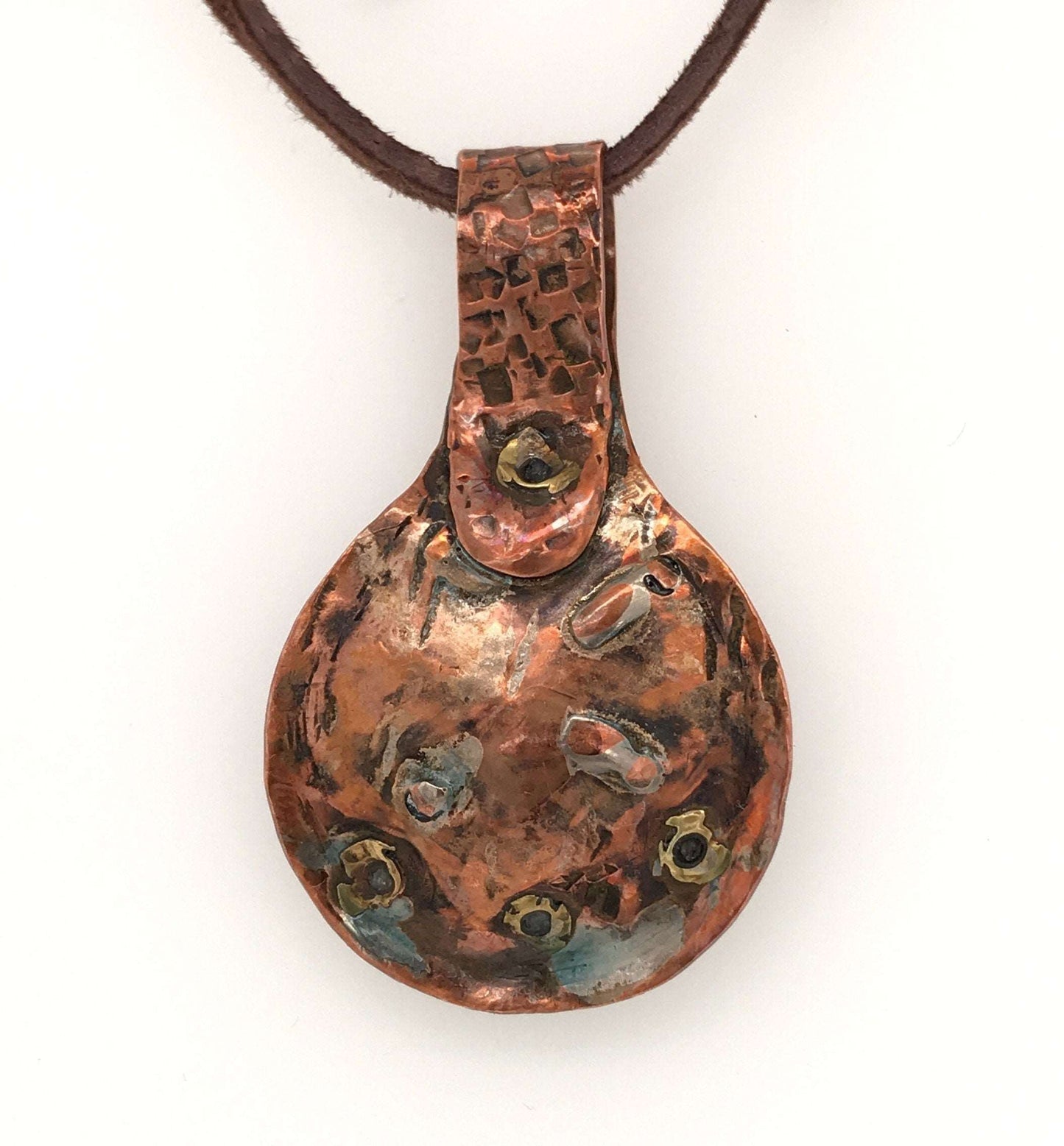 Crackle Fire Agate and Copper Pendant - Barb Murrin Jewelry